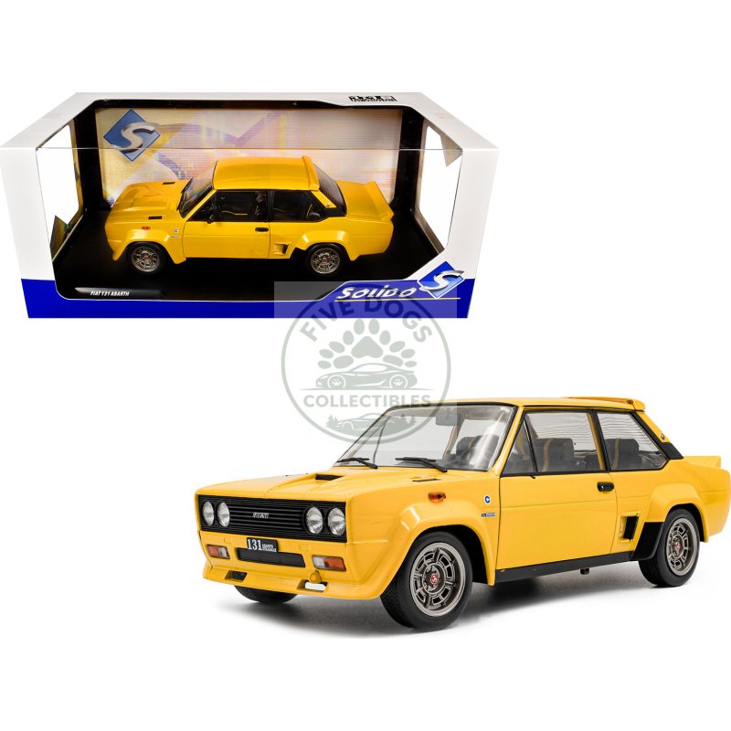 1980 fiat 131 abarth yellow 1/18 diecast model car by solido