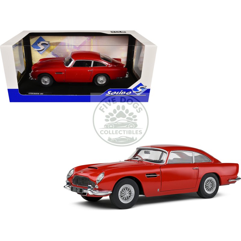 1964 aston martin db5 rhd (right hand drive) red metallic 1/18 diecast model car by solido