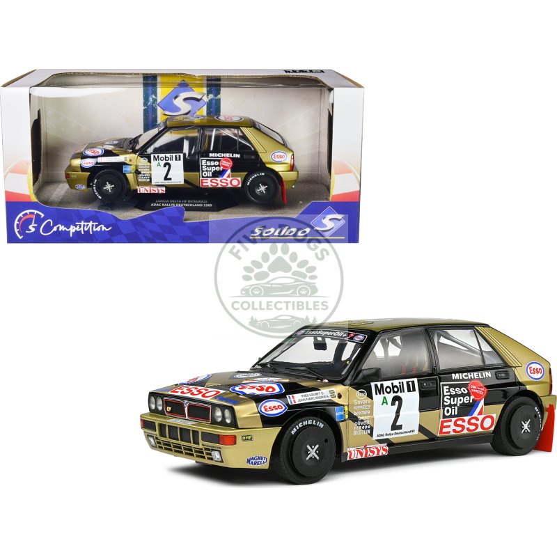lancia delta hf integrale #2 yves loubet jean marc andrie 3rd place "adac rallye deutschland" (1989) "competition" series 1/18 diecast model car by solido