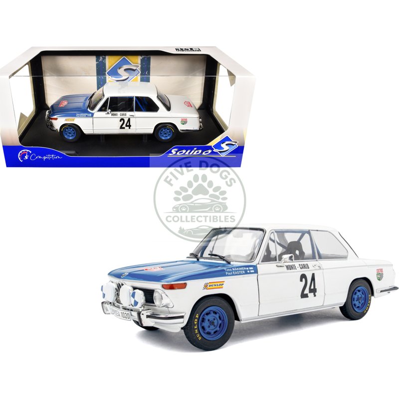 bmw 2002 tii #24 timo makinen paul easter 2nd place "rallye monte carlo" (1969) "competition" 1/18 diecast model car by solido
