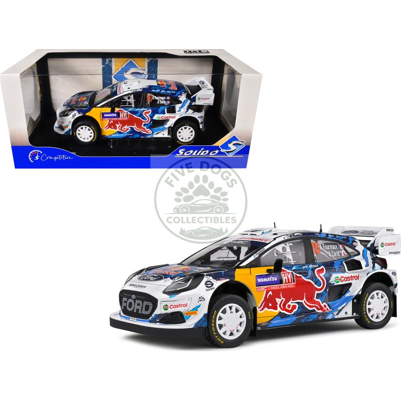 ford puma rally1 hybrid #16 adrien fourmaux alexandre coria 3rd place "rally sweden" (2024) "competition" series 1/18 diecast model car by solido