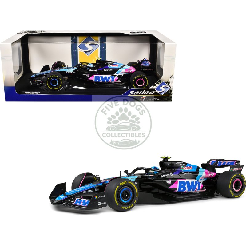 alpine a524 #10 pierre gasly "bwt" formula one f1 monaco gp (2024) "competition" series 1/18 diecast model car by solido