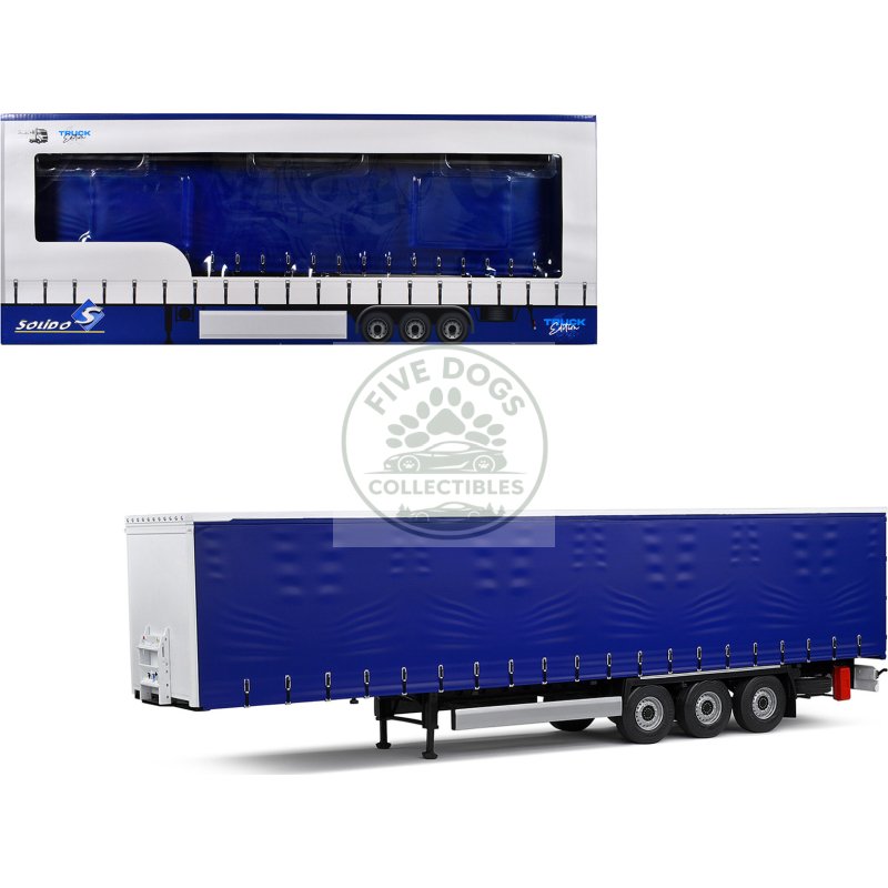 tarpaulin trailer blue "truck edition" series 1/24 diecast model car by solido