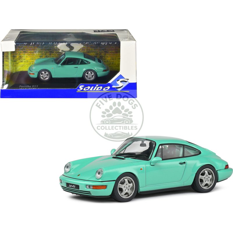 porsche 911 (964) rs clubsport mint green 1/43 diecast model car by solido