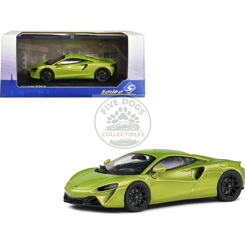 mclaren artura hybrid supercar light green metallic 1/43 diecast model car by solido