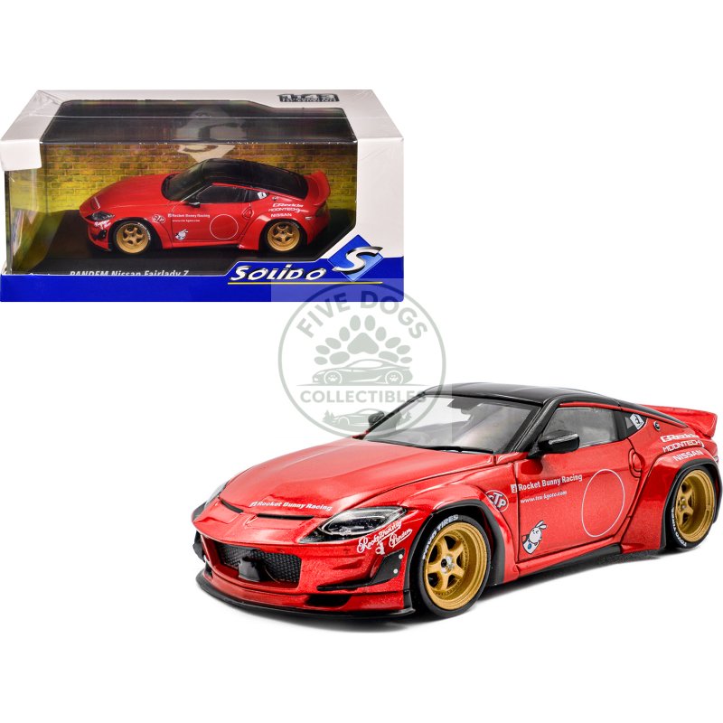 2022 nissan pandem fairlady z rhd (right hand drive) red metallic with black top 1/43 diecast model car by solido