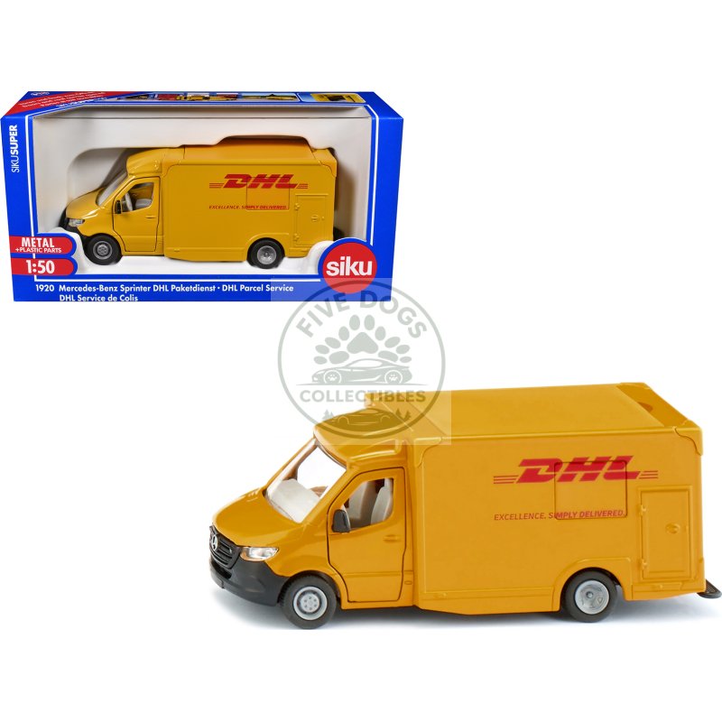 mercedes benz sprinter van yellow "dhl" 1/50 diecast model car by siku