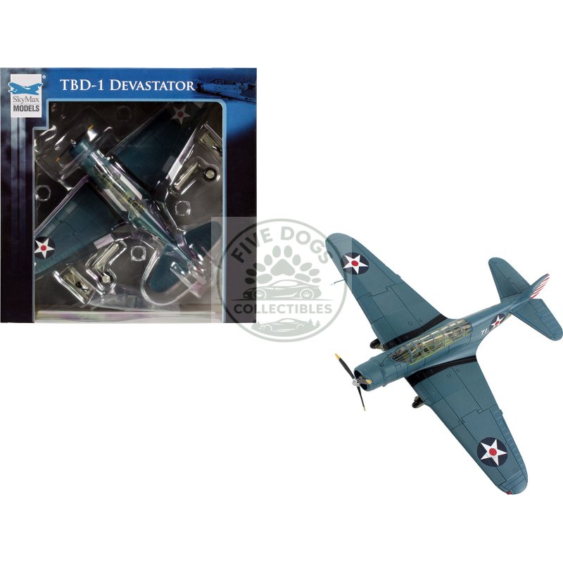 douglas tbd 1 devastator bomber aircraft "lt. cdr. james brett vt 2 uss lexington" (1942) united states navy "skymax models" series 1/72 diecast model by hobby master