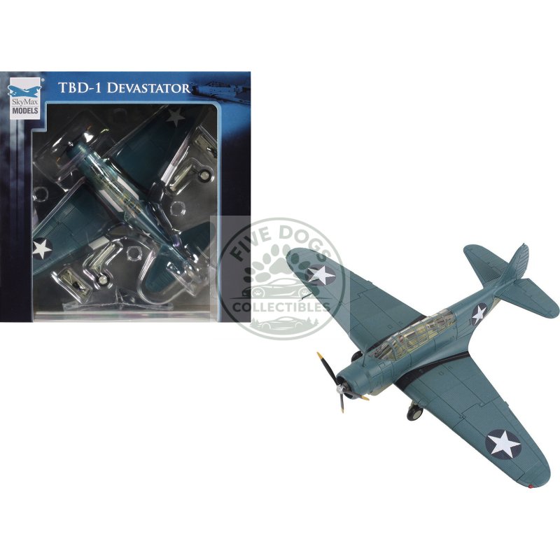 douglas tbd 1 devastator bomber aircraft "battle of midway lt cdr ee lindsey vt 6 uss enterprise" (1942) united states navy "skymax models" series 1/72 diecast model by hobby master
