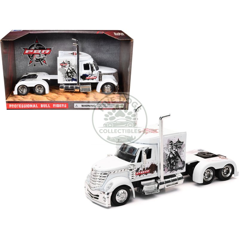 international lonestar truck tractor white "pbr professional bull riders" 1/43 diecast model by new ray