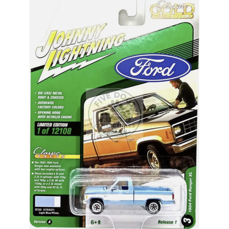 johnny lightning 1984 ford ranger xl classic gold series 1:64 diecast model