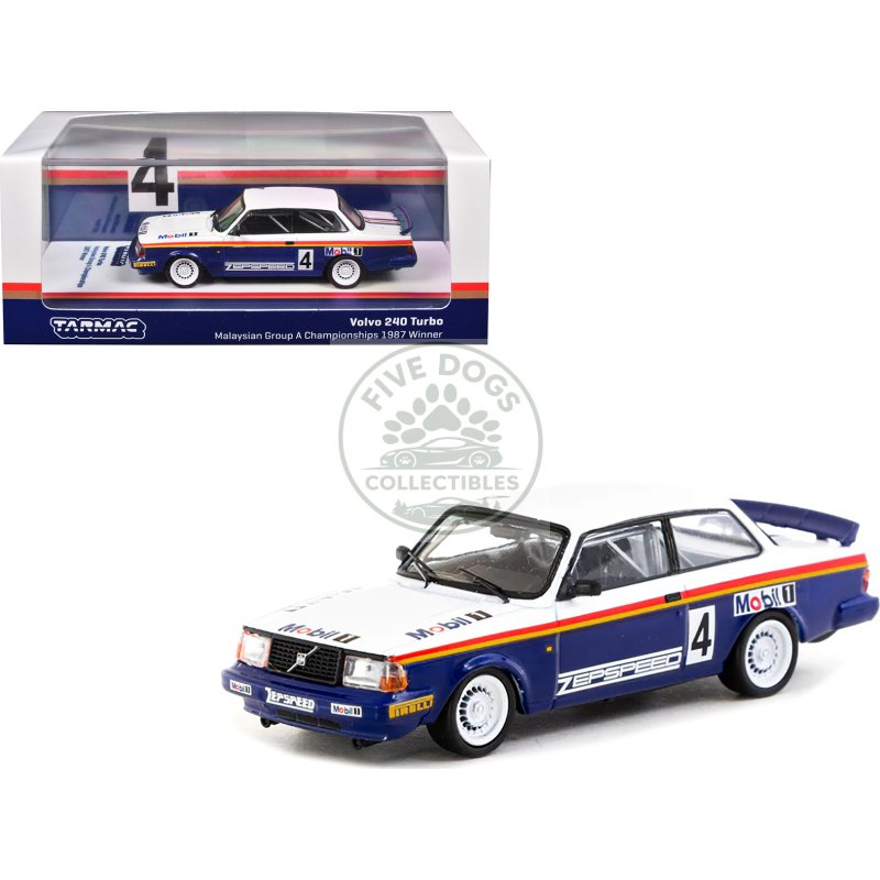 volvo 240 turbo #4 per gunnar andersson winner "malaysian group a championships" (1987) "hobby64" series 1/64 diecast model car by tarmac works