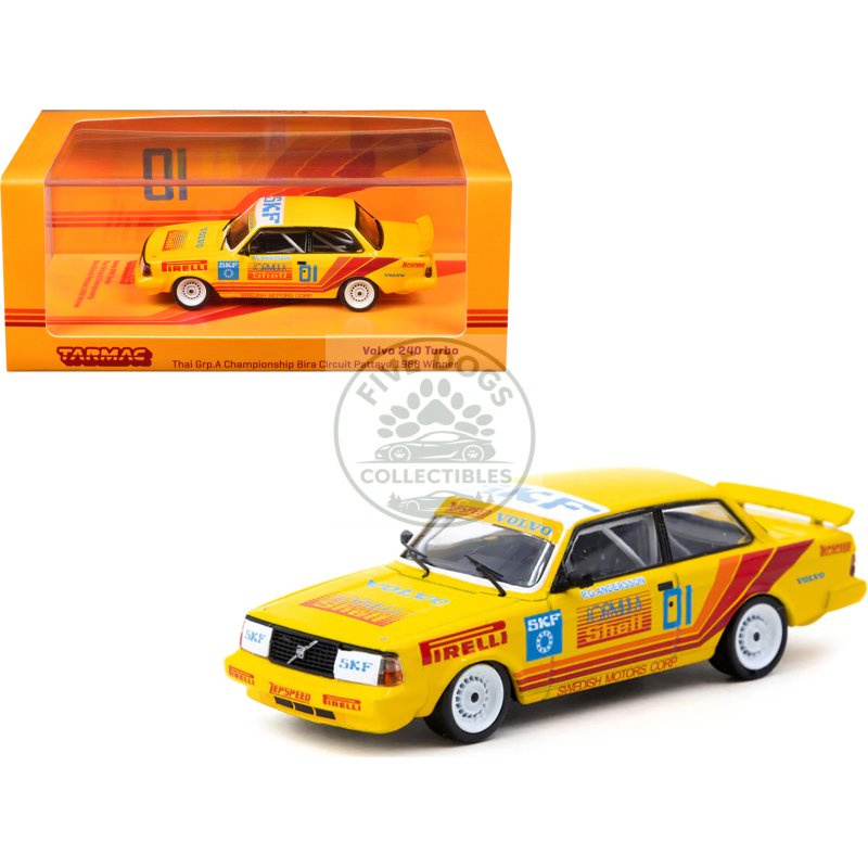 volvo 240 turbo #01 per gunnar andersson winner "thai group a championship bira circuit pattaya" (1988) "hobby64" series 1/64 diecast model car by tarmac works