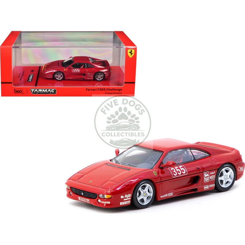 ferrari f355 challenge #355 "presentation" red "hobby64" series 1/64 diecast model by tarmac works