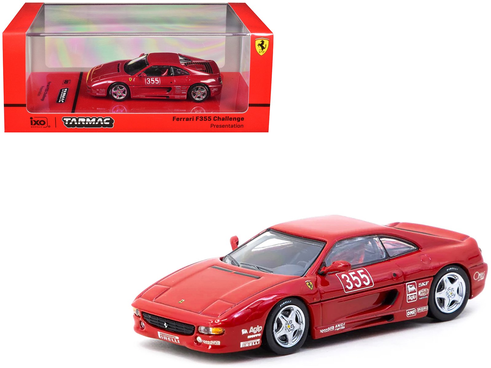 ferrari f355 challenge #355 "presentation" red "hobby64" series 1/64 diecast model by tarmac works ferrari f355 challenge #355 "presentation" red "hobby64" series 1/64 diecast model by tarmac works
