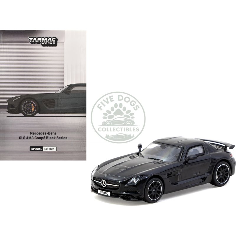 mercedes benz sls amg coupe black series black metallic "global64" series 1/64 diecast model by tarmac works