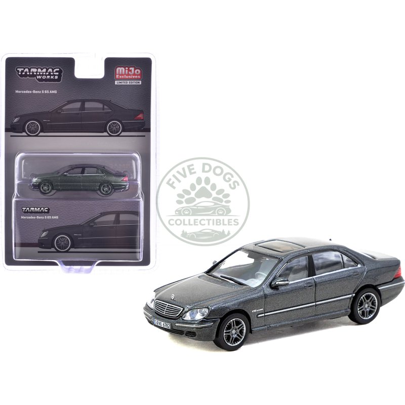 mercedes benz s 65 amg tectite gray metallic "global64" series 1/64 diecast model by tarmac works
