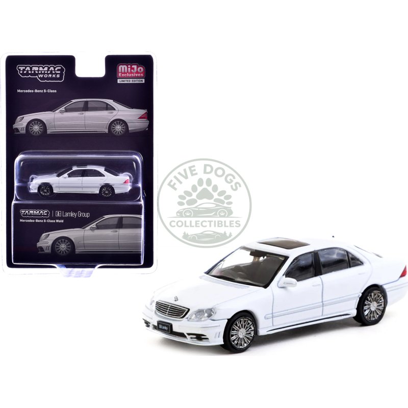 mercedes benz s class wald "lamley special edition" alabaster white "global64" series 1/64 diecast model by tarmac works