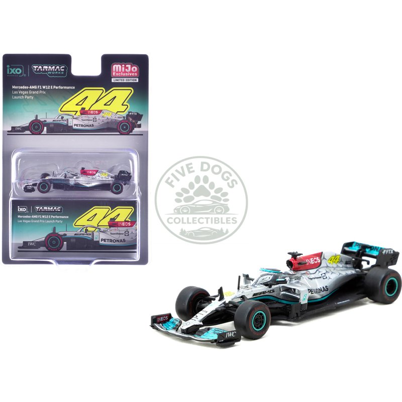 mercedes amg f1 w12 e performance formula one f1 "las vegas grand prix launch party" "global64" series 1/64 diecast model car by tarmac works
