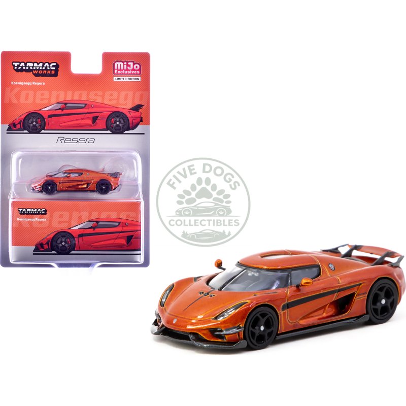 koenigsegg regera orange metallic with black stripes "global64" series 1/64 diecast model car by tarmac works