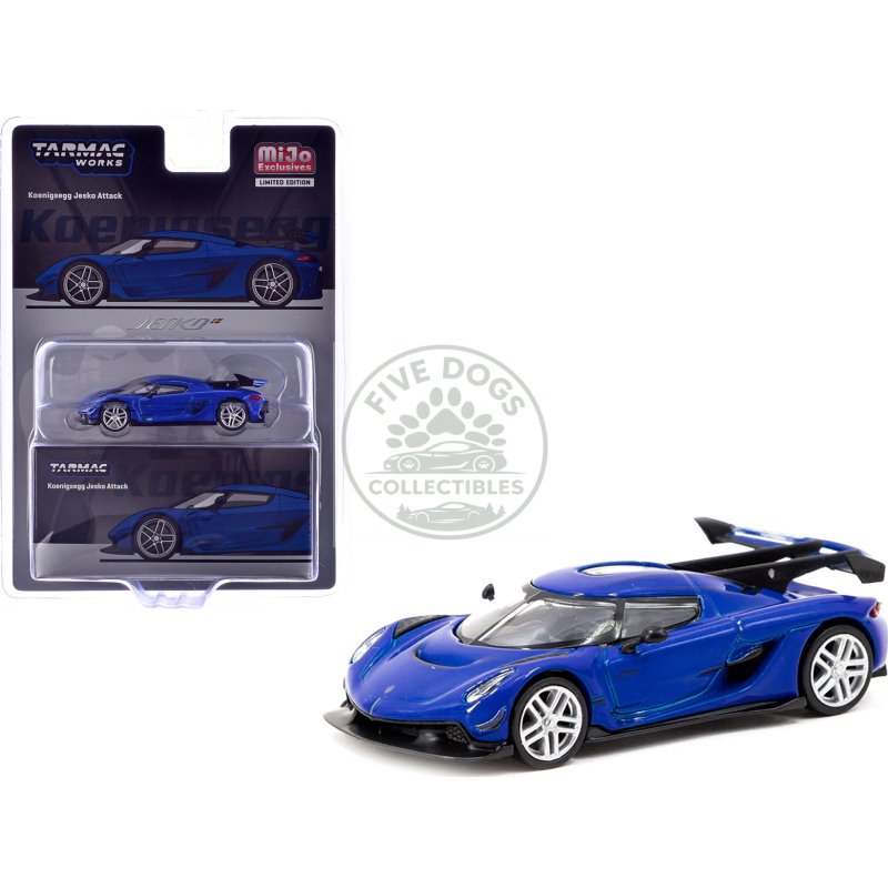 koenigsegg jesko attack blue metallic "global64" series 1/64 diecast model by tarmac works