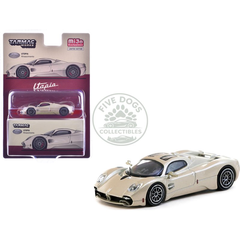 pagani utopia rinascimento silver metallic "global64" series 1/64 diecast model by tarmac works