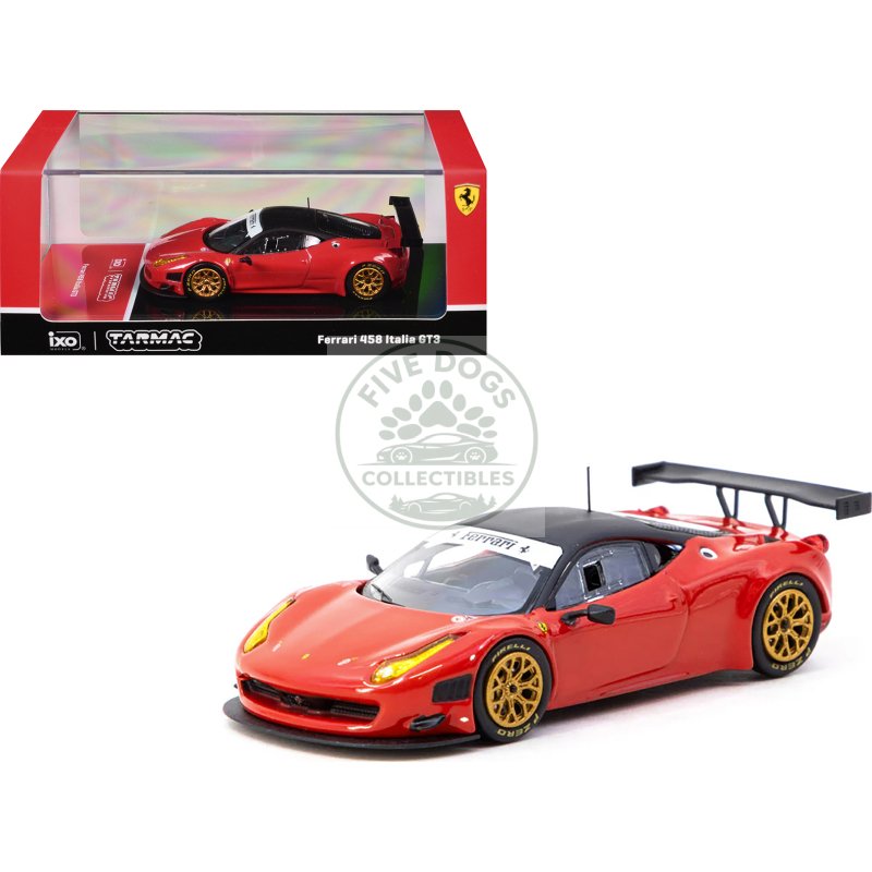 ferrari 458 italia gt3 red with black top "road64" series 1/64 diecast model car by tarmac works