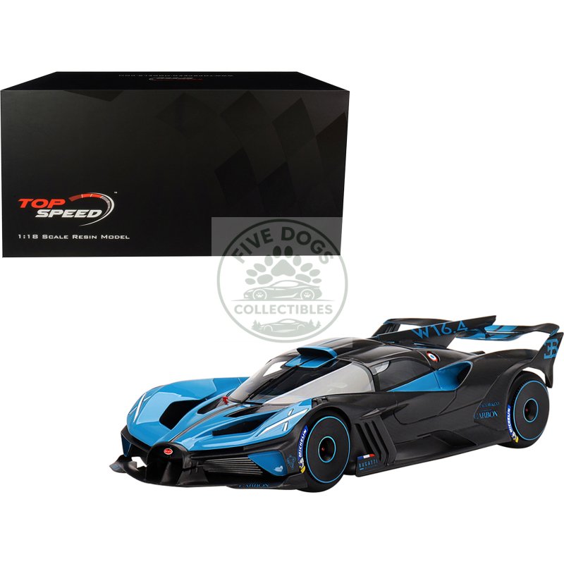 bugatti bolide presentation version blue and black 1/18 model car by top speed