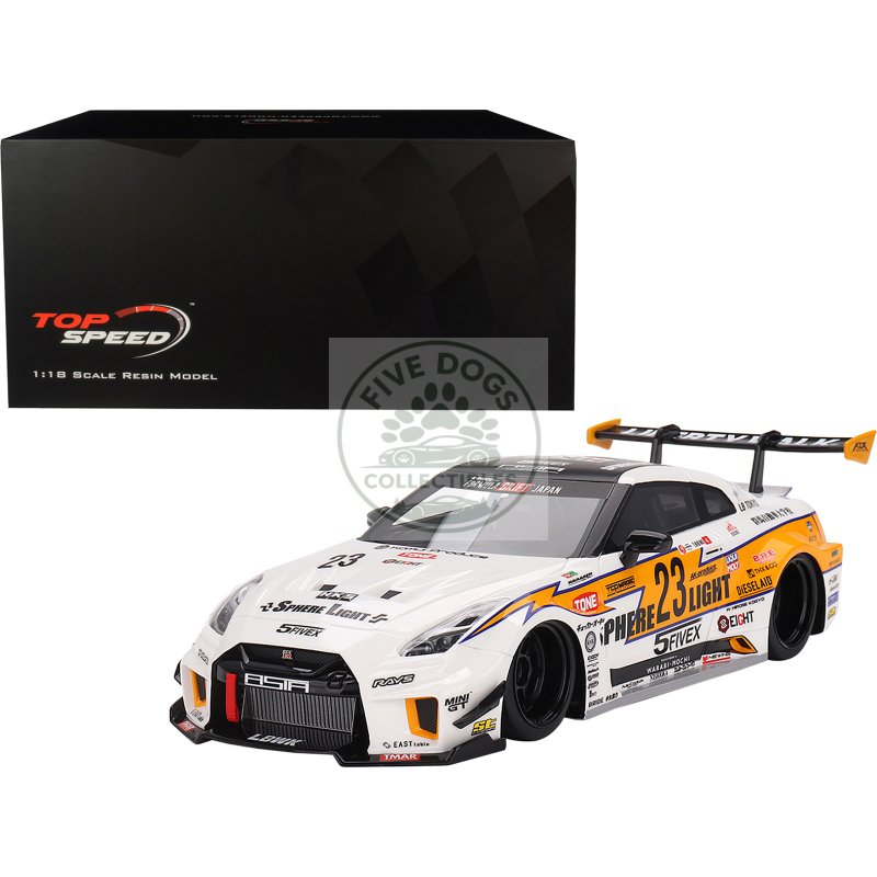 nissan lb silhouette works gt 35gt rr ver.2 rhd (right hand drive) #23 tetsuya hibino "lb racing formula drift" (2022) 1/18 model car by top speed
