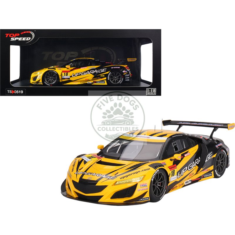 honda nsx gt3 evo22 #18 takashi kobayashi syun koide "team upgarage" "super gt series" (2023) 1/18 model car by top speed