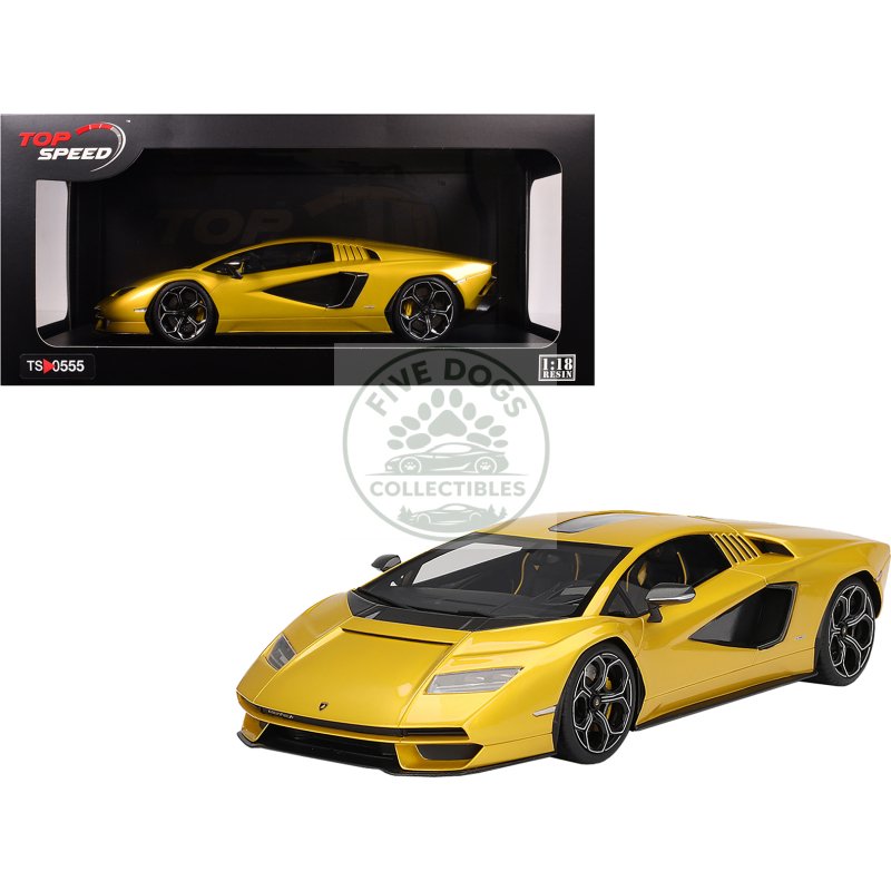 lamborghini countach lpi 800 4 new giallo orion gold metallic 1/18 model car by top speed