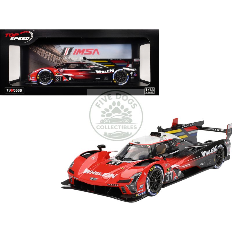 cadillac v series.r #31 jack aitken tom blomqvist pipo derani "whelen cadillac racing" 2nd place imsa "24 hours of daytona" (2024) 1/18 model car by top speed