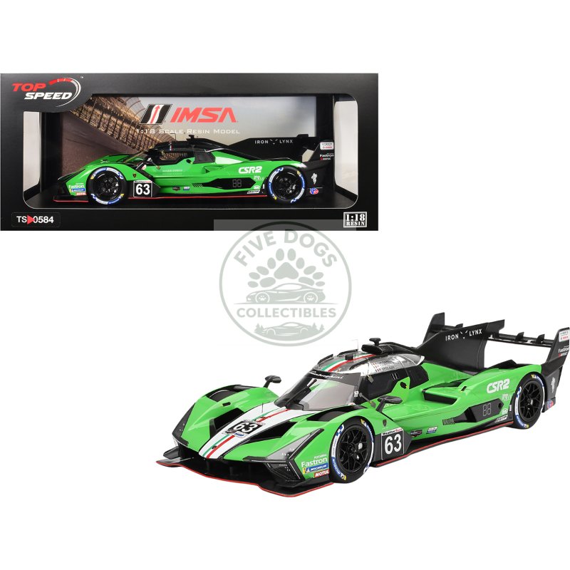 lamborghini sc63 #63 matteo cairoli andrea caldarelli romain grosjean "iron lynx" imsa "12 hours of sebring" (2024) 1/18 model car by top speed