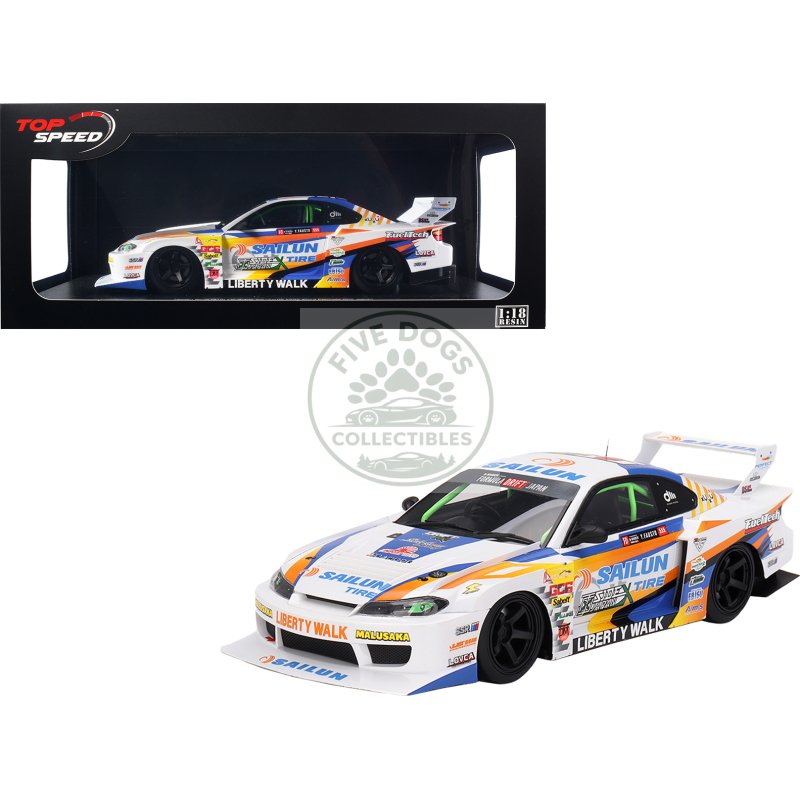 nissan lb super silhouette s15 silvia #555 yukio fausto "formula drift japan" (2023) 1/18 model car by top speed