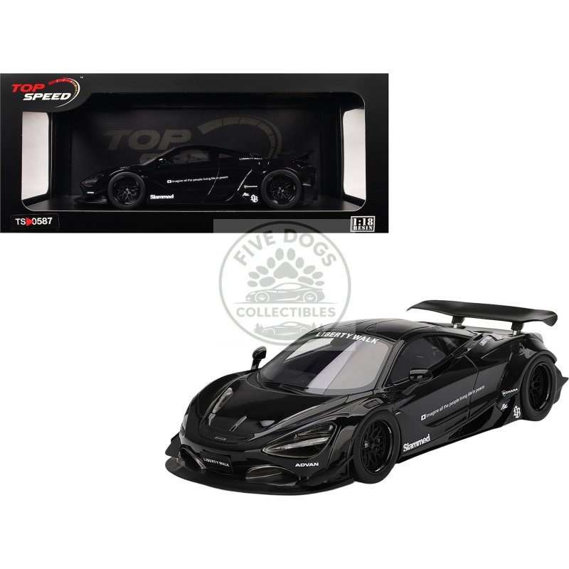 mclaren 720s "lb works" black "tokyo auto salon 2024" 1/18 model car by top speed