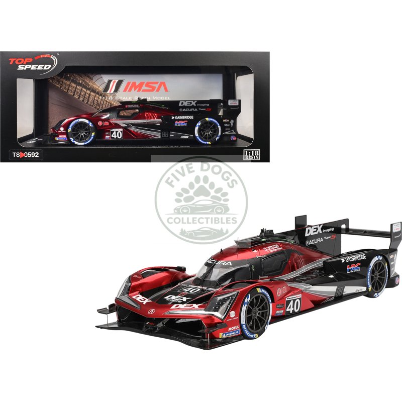 acura arx 06 gtp #40 louis deletraz colton herta jordan taylor "wayne taylor racing with andretti" winner "12 hours of sebring" (2024) 1/18 model car by top speed