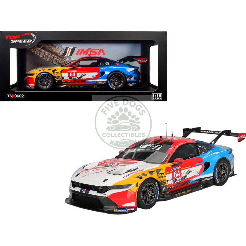ford mustang gt3 #64 mike rockenfeller harry tincknell "ford multimatic motorsports" "motul course de monterey laguna seca" (2024) 1/18 model car by top speed
