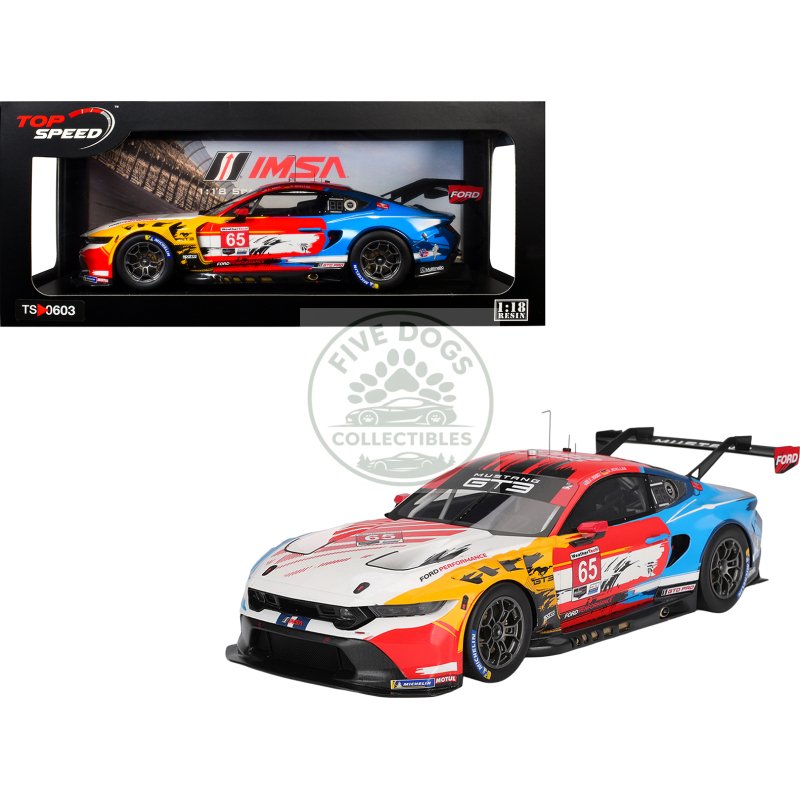 ford mustang gt3 #65 joey hand dirk muller "ford multimatic motorsports" "motul course de monterey laguna seca" (2024) 1/18 model car by top speed