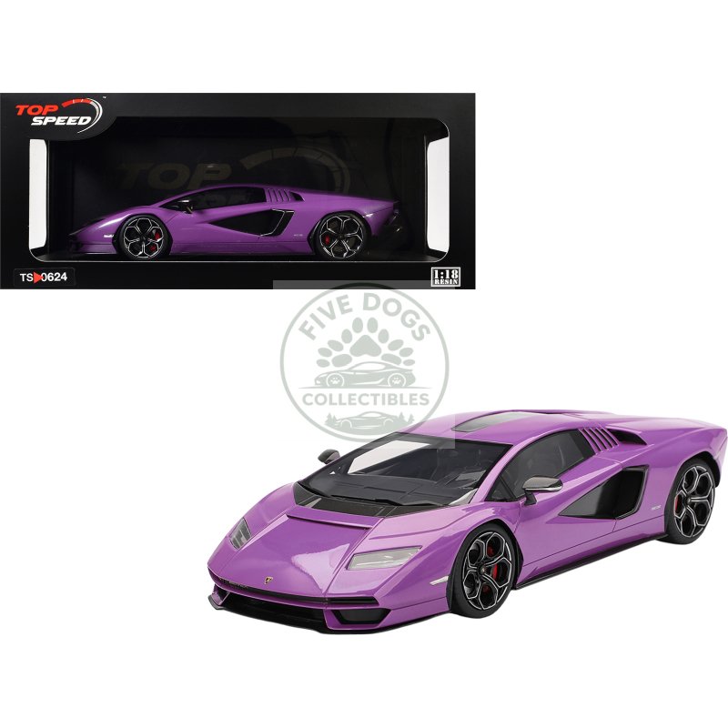 lamborghini countach lpi 800 4 viola 30th purple metallic 1/18 model car by top speed
