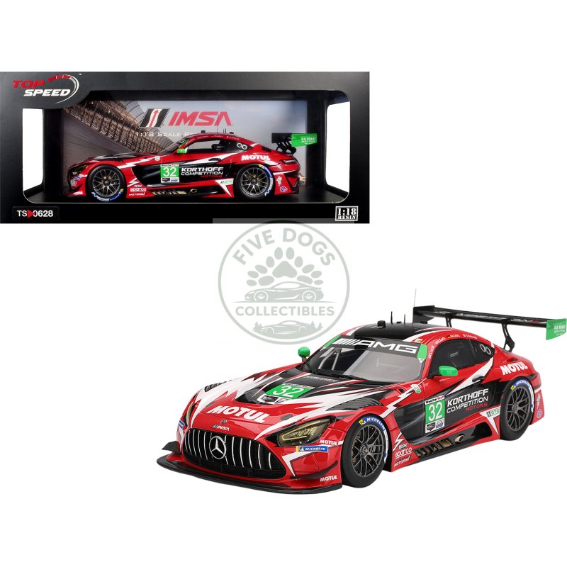mercedes amg gt3 evo #32 maximilian gotz kenton koch seth lucas daniel morad "korthoff competition motors" imsa "24 hours of daytona" (2025) 1/18 model car by top speed