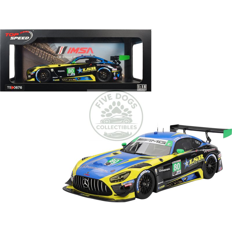 mercedes amg gt3 evo #80 scott andrews ralf aron eric filgueiras dan knox "lone star racing" imsa "24 hours of daytona" (2025) 1/18 model car by top speed