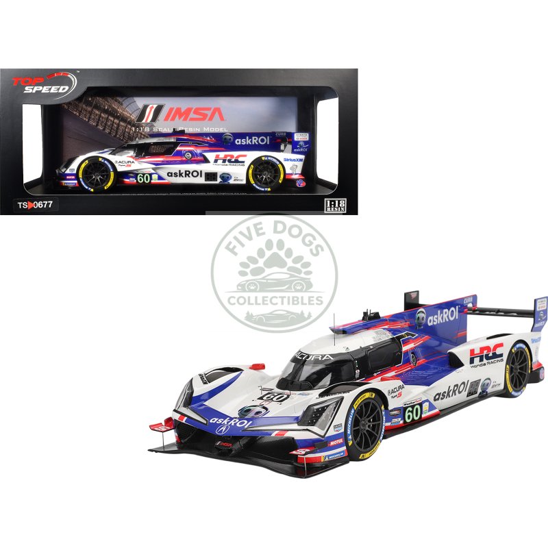 acura arx 06 gtp #60 tom blomqvist colin braun scott dixon felix rosenqvist "acura meyer shank racing with curb agajanian" 2nd place imsa "24 hours of daytona" (2025) 1/18 model car by top speed