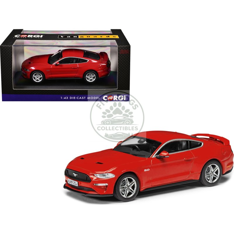 ford mustang mk6 gt fastback 5.0 rhd (right hand drive) race red "vanguards" series 1/43 diecast model car by corgi