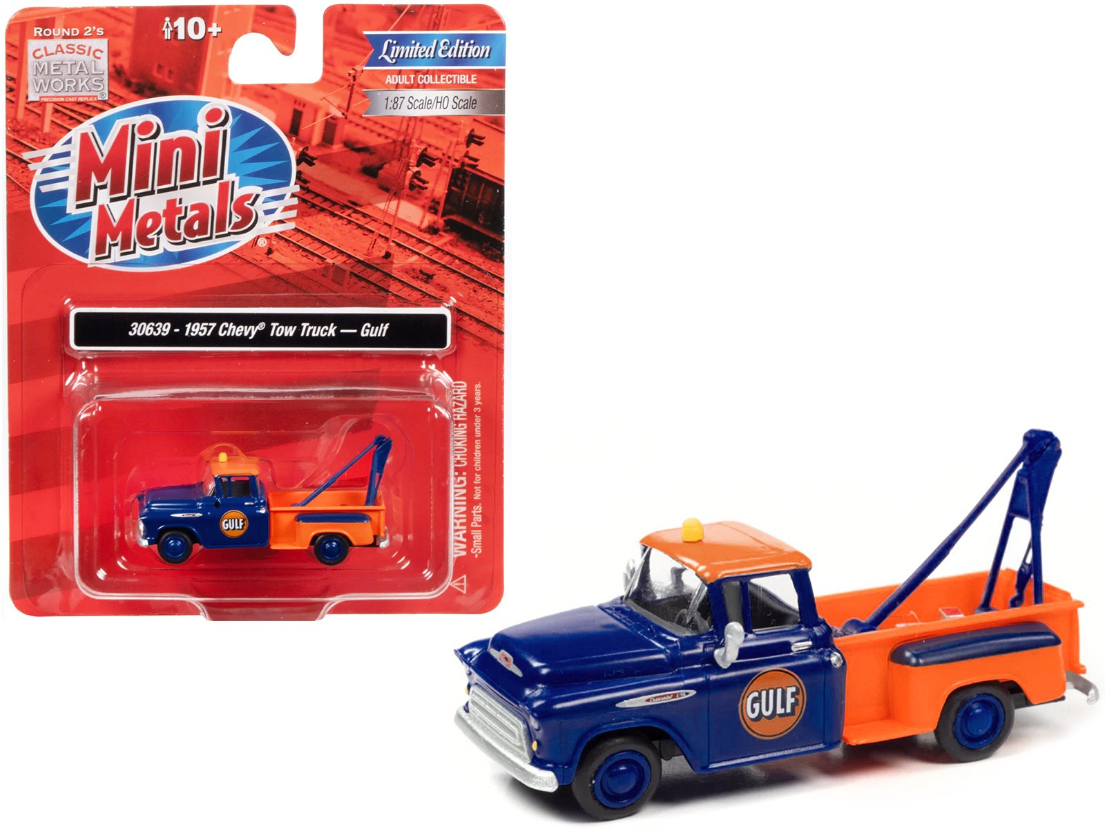 1957 chevrolet stepside tow truck "gulf" blue and orange 1/87 (ho) scale model car by classic metal works 1957 chevrolet stepside tow truck "gulf" blue and orange 1/87 (ho) scale model car by classic metal works