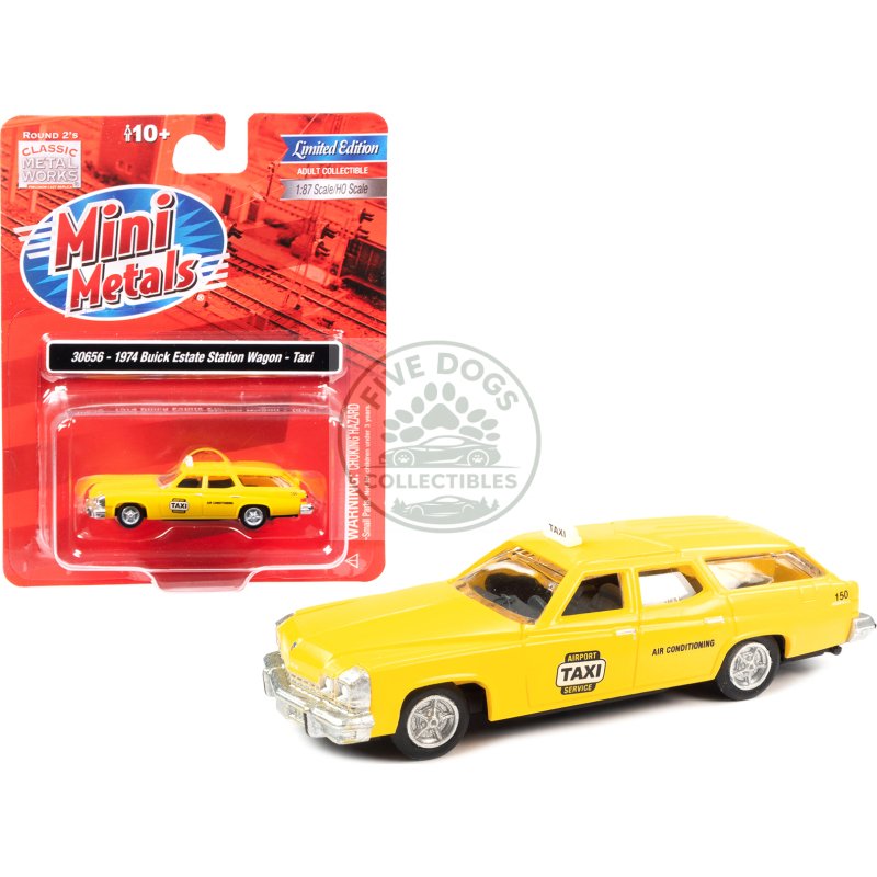 1974 buick estate station wagon taxi yellow 1/87 (ho) scale model by classic metal works