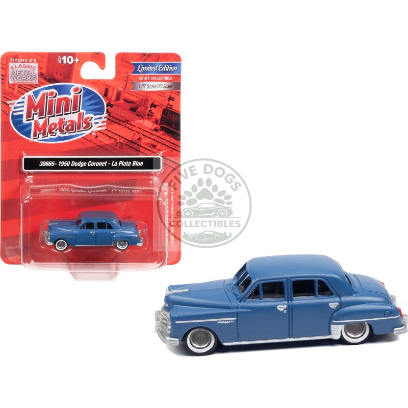 1950 dodge coronet la plata blue 1/87 (ho) scale model car by classic metal works