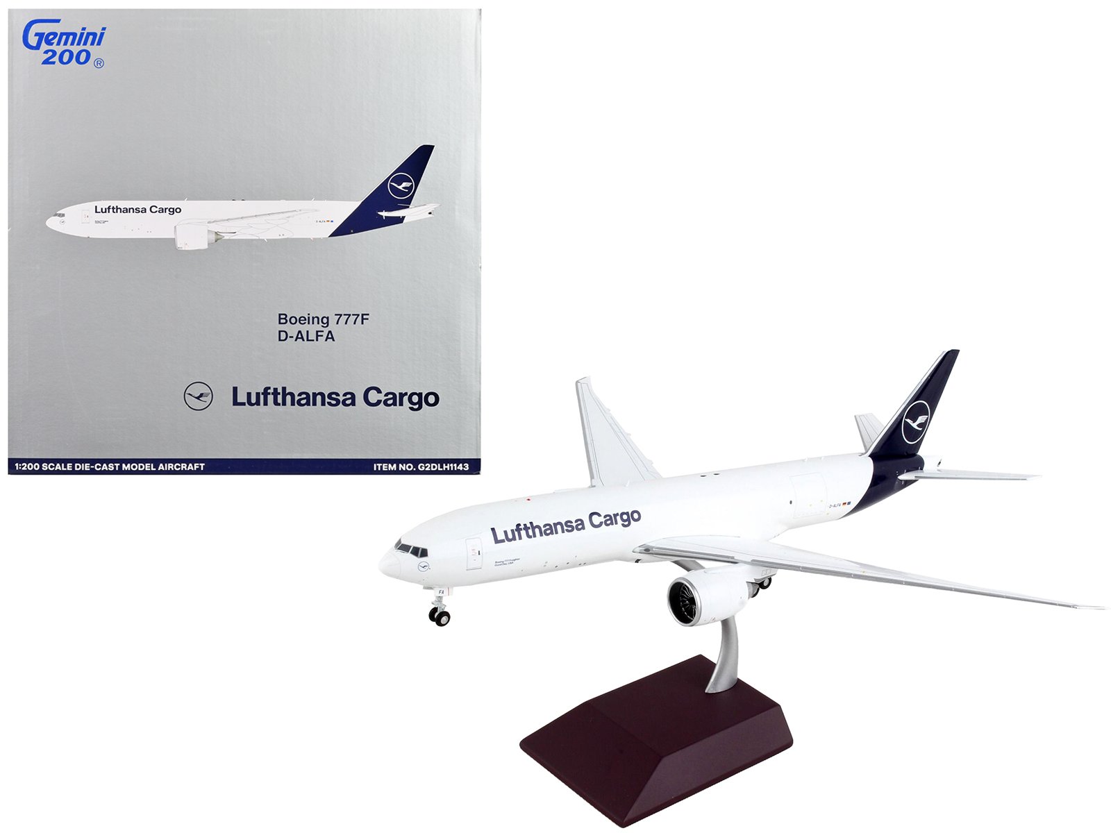 boeing 777f commercial aircraft "lufthansa cargo" white with blue tail "gemini 200" series 1/200 diecast model airplane by geminijets boeing 777f commercial aircraft "lufthansa cargo" white with blue tail "gemini 200" series 1/200 diecast model airplane by geminijets