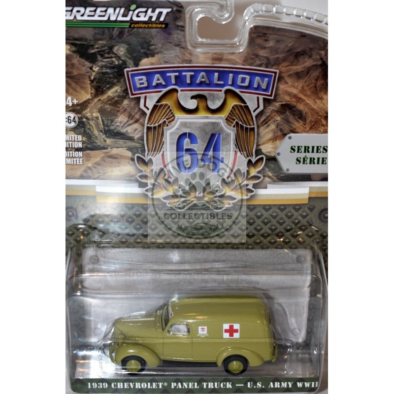 greenlight 1939 chevrolet panel truck u.s. army wwii battalion 64 series
