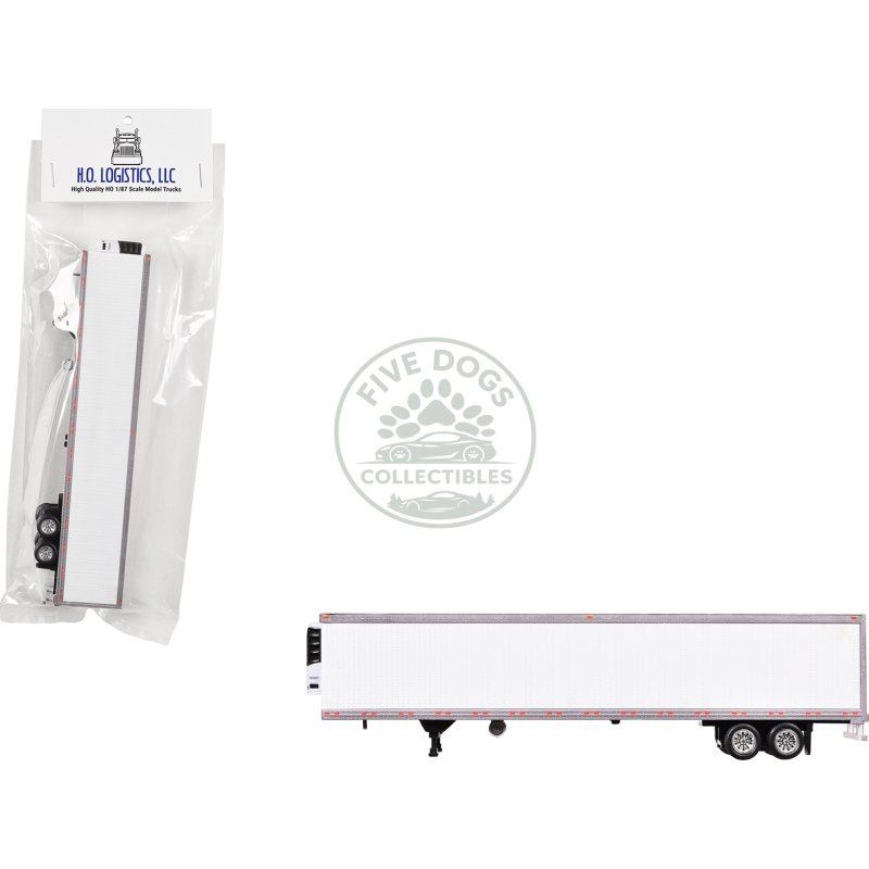 box dry goods trailer white 1/87 (ho) scale plastic model by ho logistics