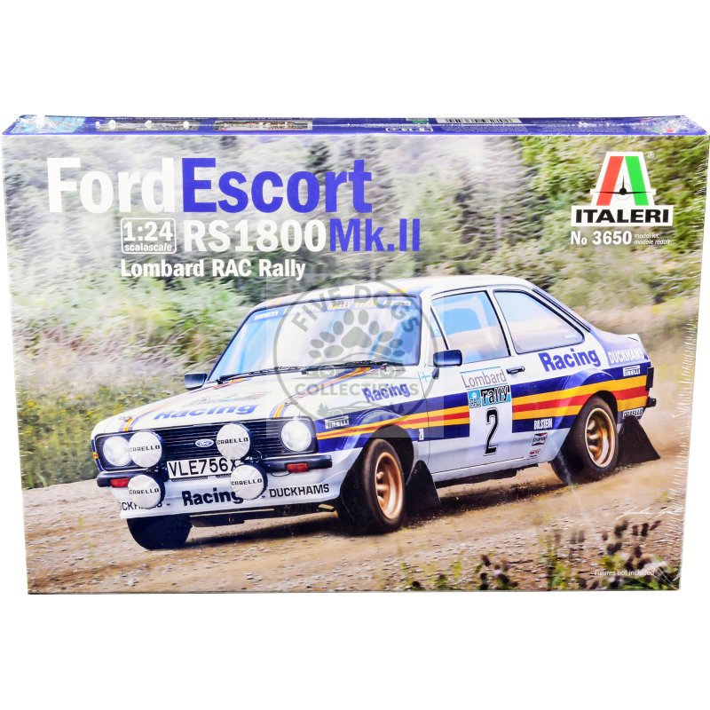 skill 2 model kit ford escort rs 1800 mk.ii #2 lombard rac rally (1981) 1/24 scale model by italeri